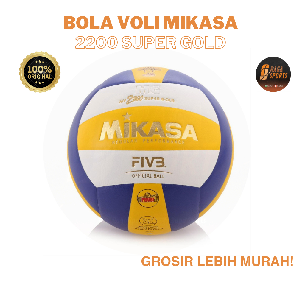 Jual RAGA SPORTS BOLA VOLI MIKASA MV 2200 SUPER GOLD ORIGINAL 100% ...