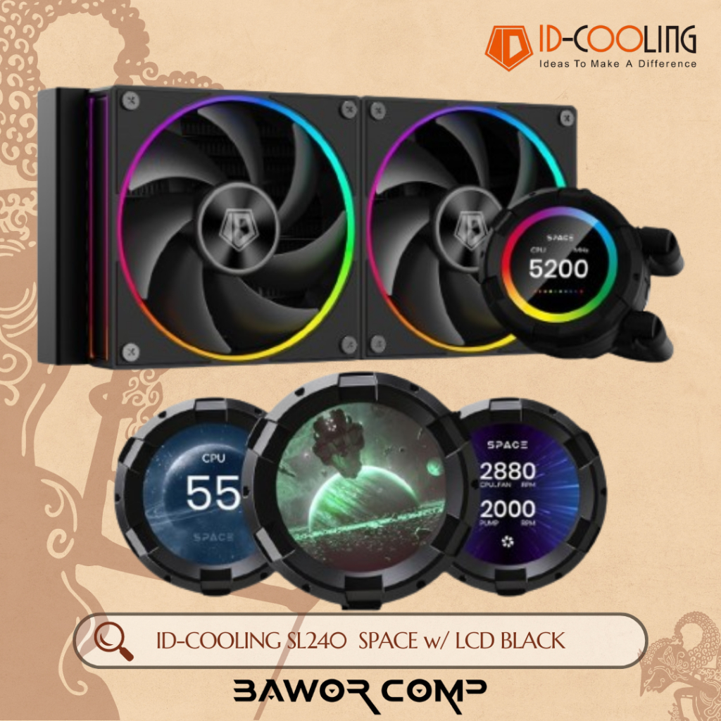 Jual ID-COOLING SL240 SPACE w/ LCD Display AIO CPU Liquid Water Cooling ...