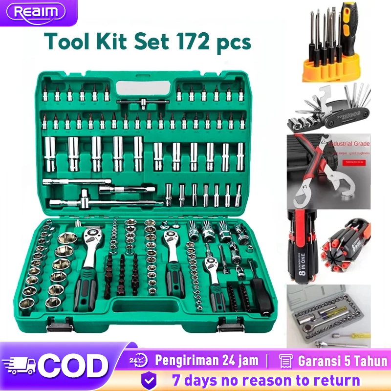 Jual Reaim Set Kunci 1/2 inchi Sok Kunci Shock 172 pcs Mobil Motor ...