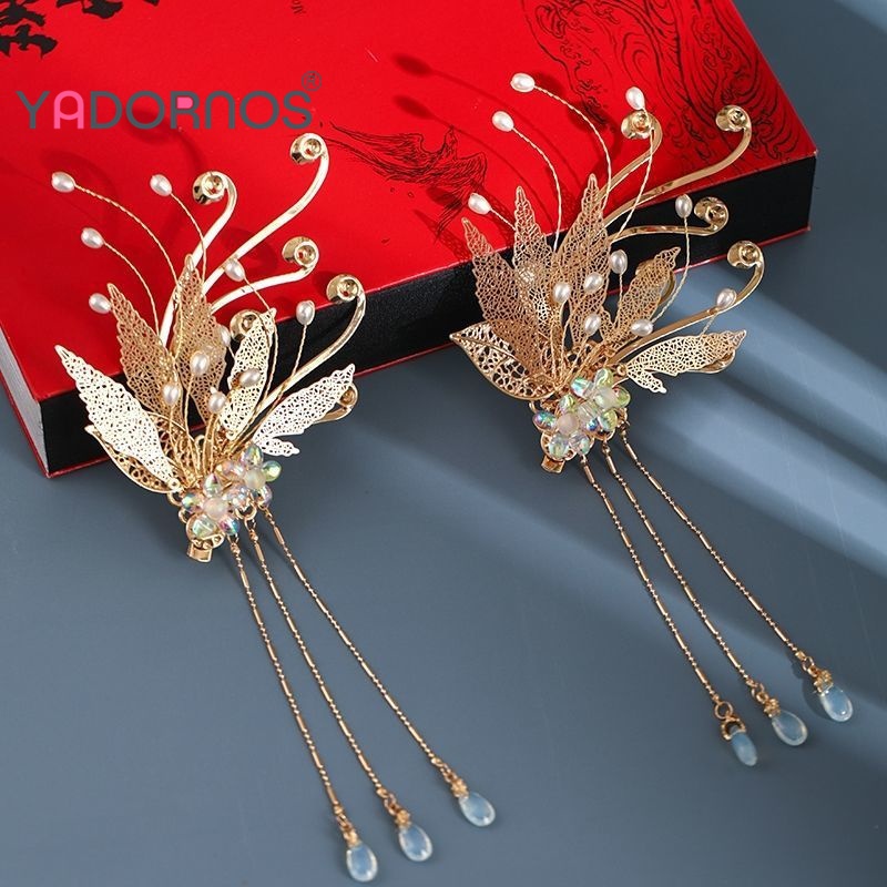 Jual YADORNOS Jepit rambut rumbai phoenix emas wanita - hiasan rambut ...