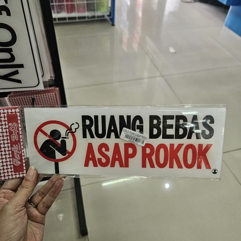 Jual papan acrylic sign board akrilik logo ruang bebas asap rokok ...