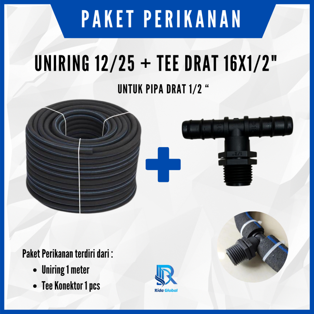 Jual PAKET Selang Aerator Gelembung Uniring 12/25 mm (lis 1) 1 meter ...