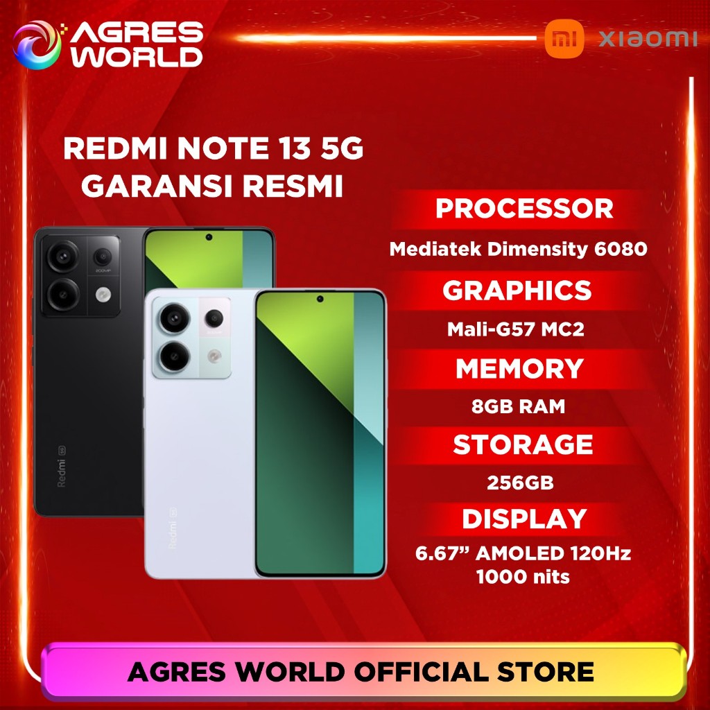 Jual Xiaomi Redmi Note 13 5G (8GB/256GB) Tiga Kamera 108 MP