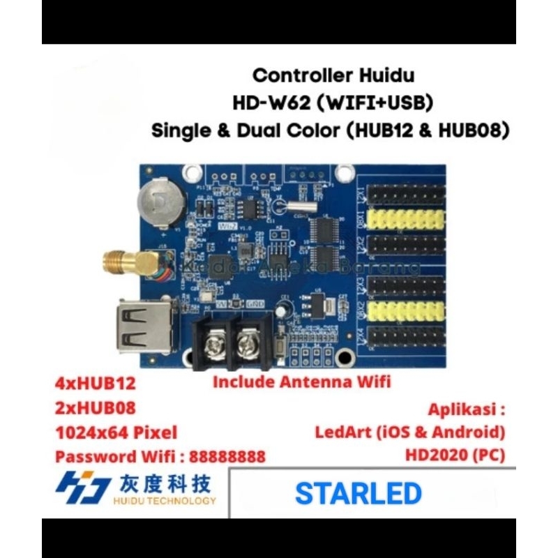Jual Controller Card Huidu HD - W62 WiFi Android Raningtex | Shopee ...