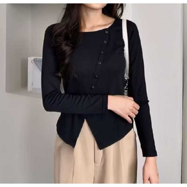 Blouse Rib Knit Basic Selly Faiq colection