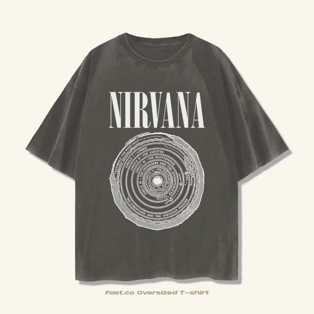 Jual Kaos Band Oversize Nirvana Circle Logo Vintage Band T shirt ...