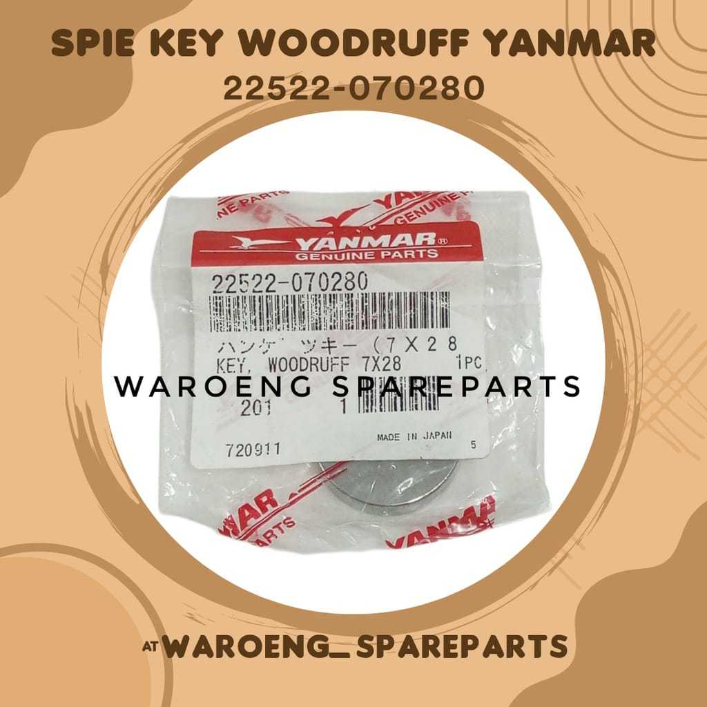 Jual SPIE YANMAR 22522-070280 / SPIE KEY WOODRUFF 22522 - 070280 ...