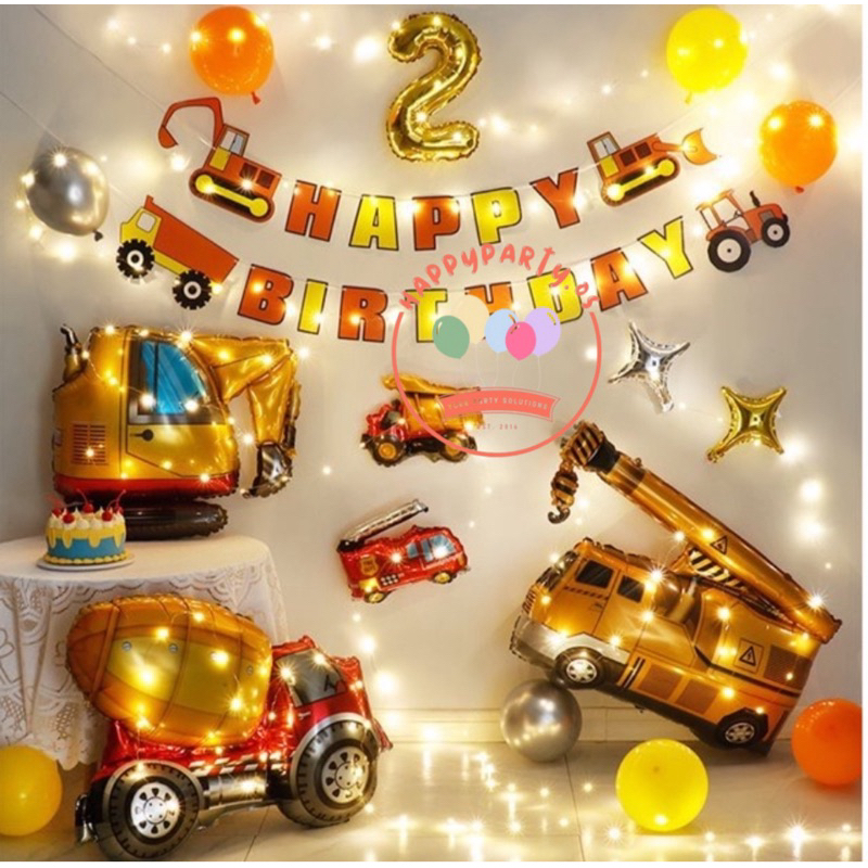 Paket Balon Dekorasi Ulang Tahun Excavator