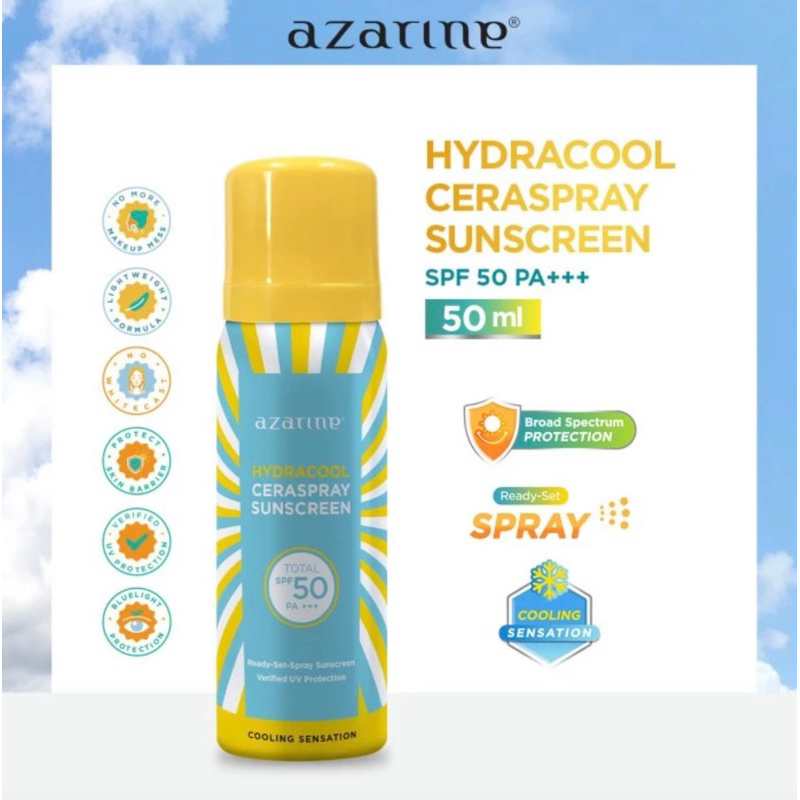 Jual (EXP 2027) AZARINE CERASPRAY SUNSCREEN SPF50 PA+++ COOLING ...