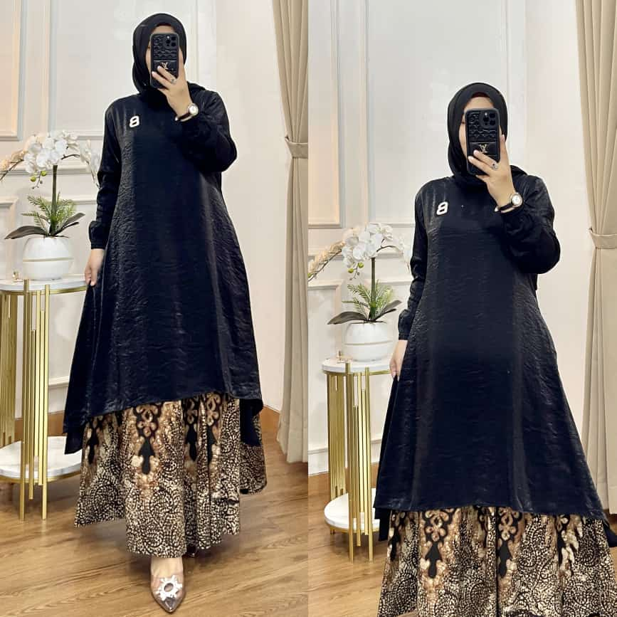 Jual Setelan Rok Batik mewah dengan atasan polos glossy MZ05 | Shopee ...