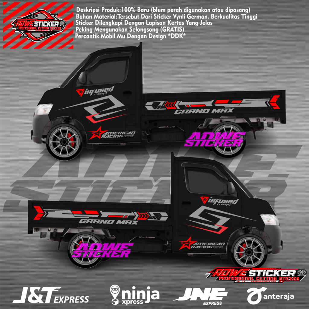 Jual sticker mobil pick up grand max sticker cutting sticker mobil ...