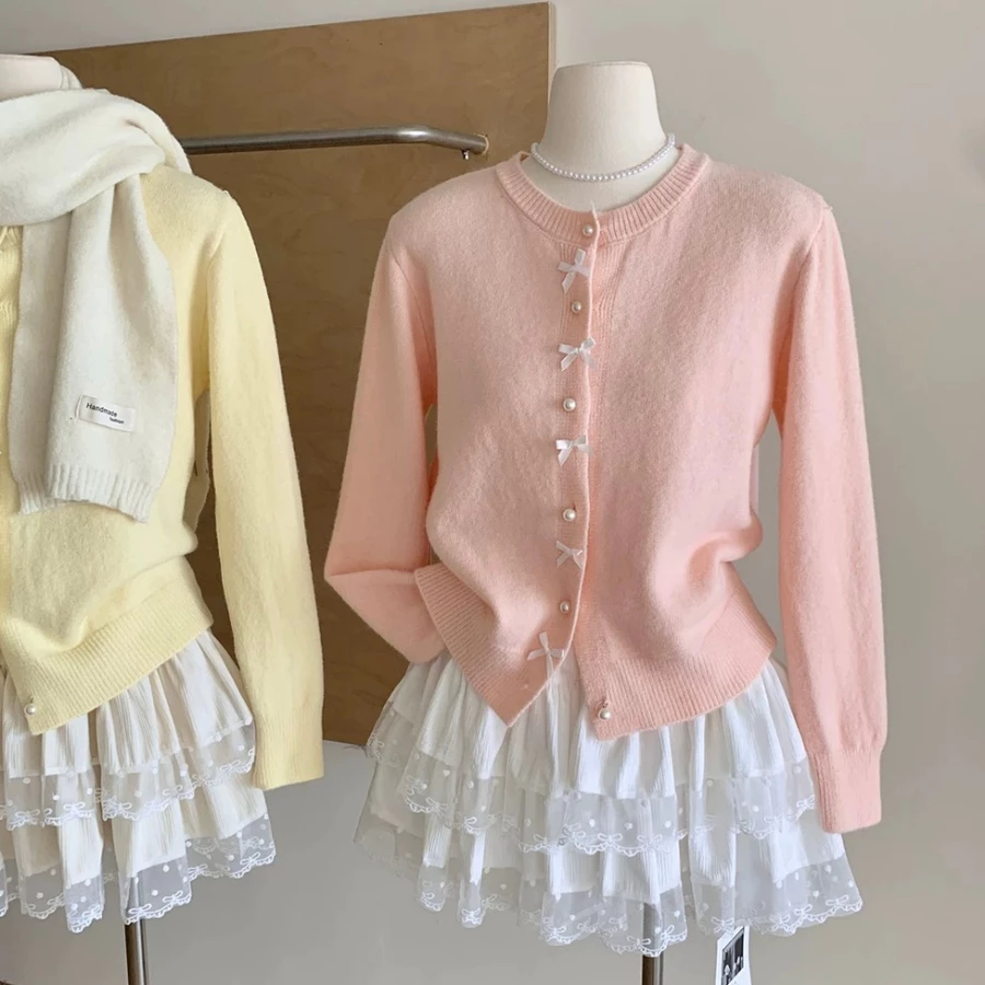 Cardigan Rajut Ribbon Knit 