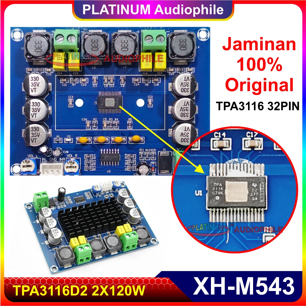 Jual TPA3116 Class D Amplifier stereo 2X 120W TPA3116D2 Original Chip ...
