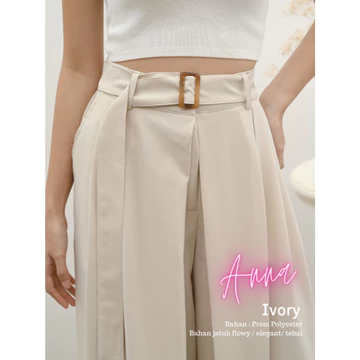 ANNA Cammomile 2304098 Celana Kulot Wanita Gesper Highwaist