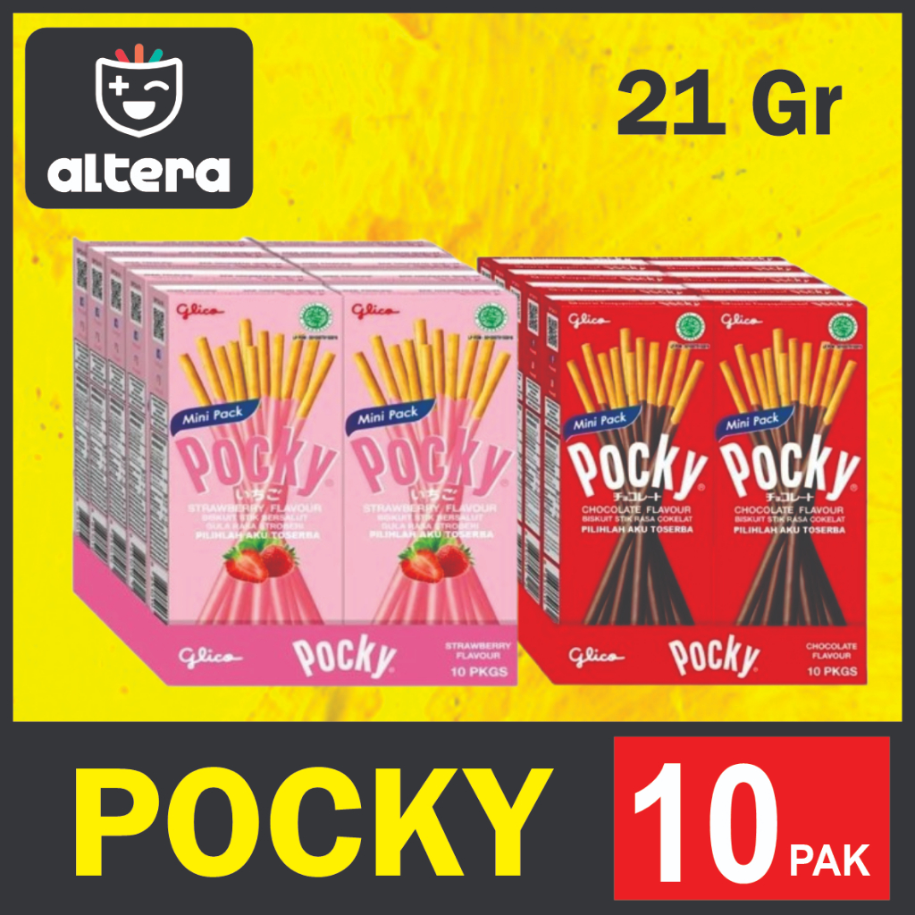 Jual POCKY MINI PACK STRAWBERRY / COKELAT ISI 10 PAK - 21Gr | Shopee ...