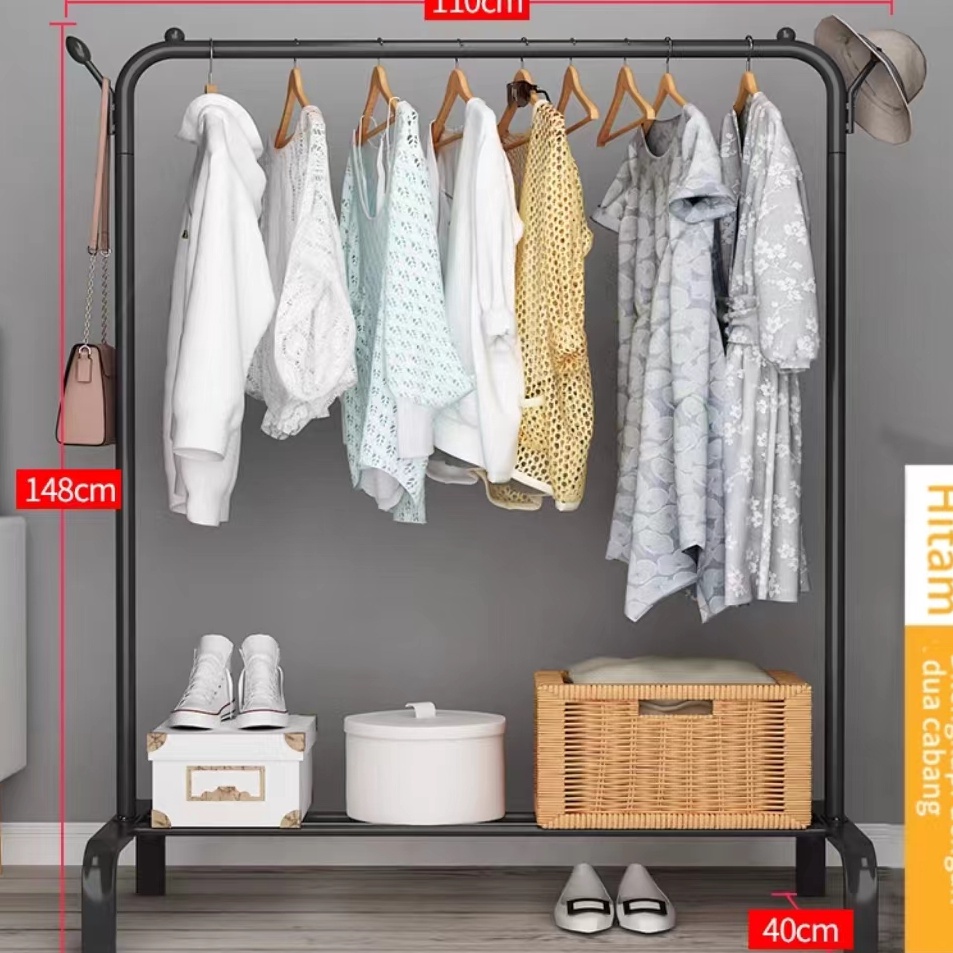 Jual Stand Hanger Single Besi Kuat Butik Display Gantungan Baju ...
