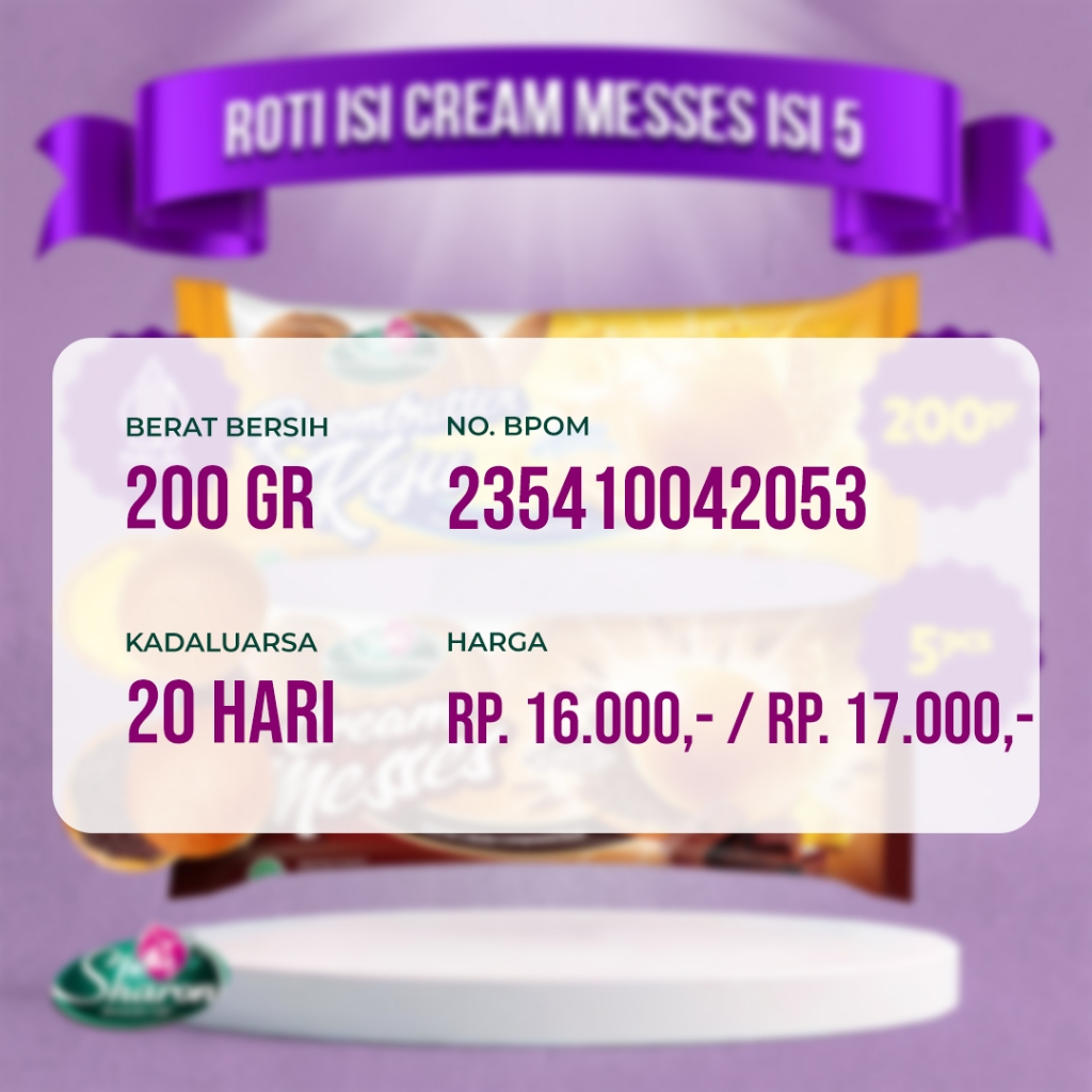 Jual Sharon Bakery Roti isi Cream Messes 200gr - Paket | Shopee Indonesia