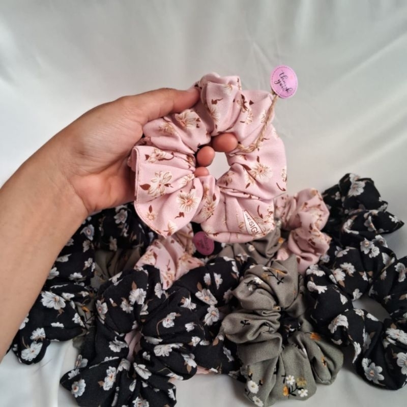 Jual 40Pcs Scrunchie motif random Ikat rambut wanita souvenir dan gift ...
