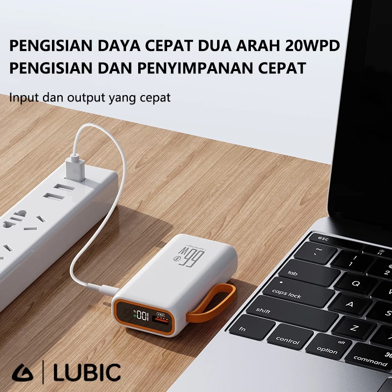 LUBIC Powerbank Mini 10000mAh Fast Charging Output USB Type C Lightning