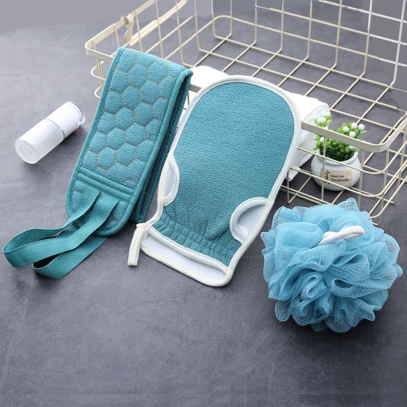 Jual Set Shower Puff Spons Mandi 3 in 1 Peralatan Mandi | Shopee Indonesia