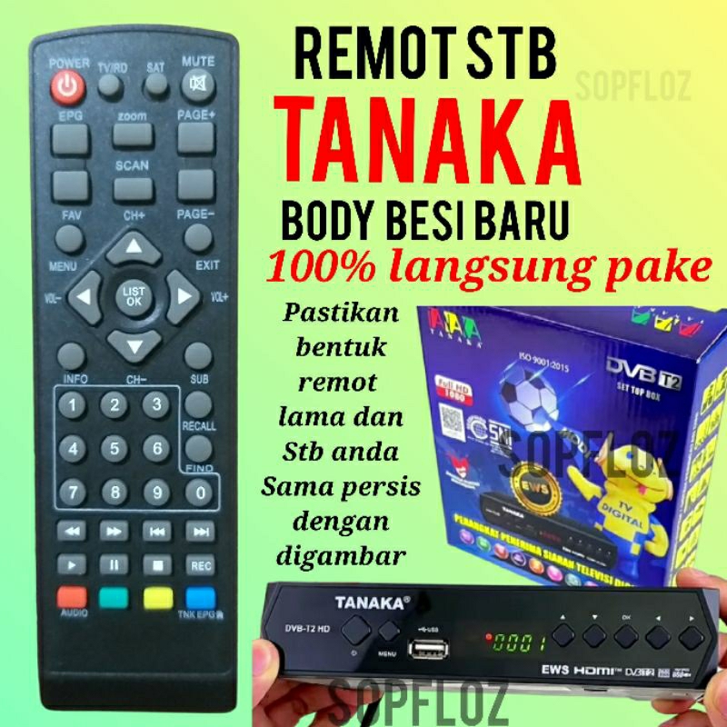 Jual remote stb tanaka body besi new dus biru remot set top box ...