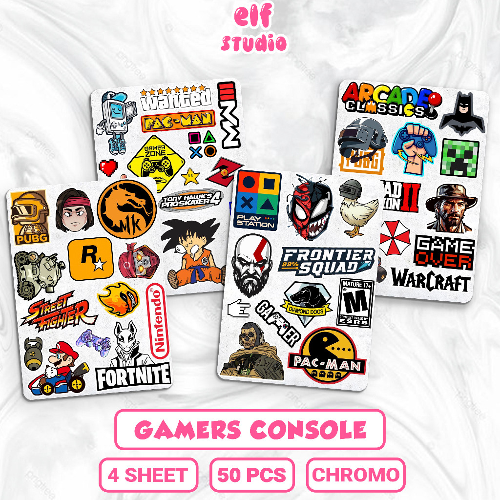 Jual Stiker Game Console 50 PCS Sticker Playstation Gaming Nintendo ...