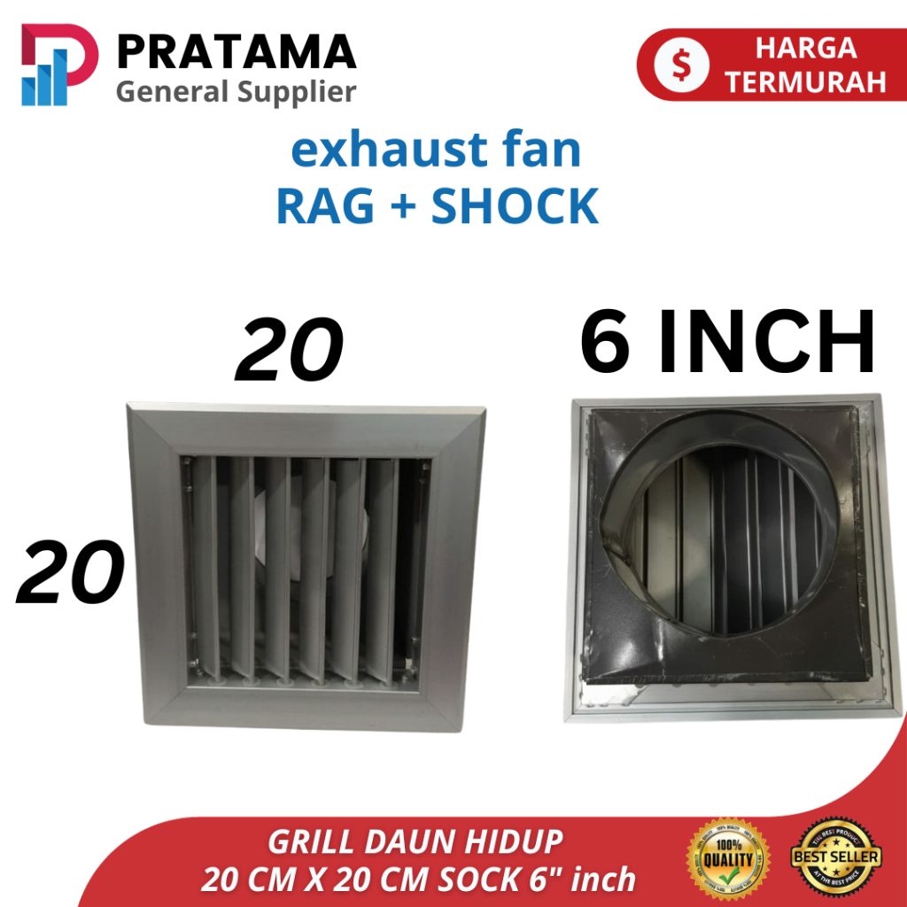 Jual ( RAG ) Return Air Grille 20x20 cm + shock 6