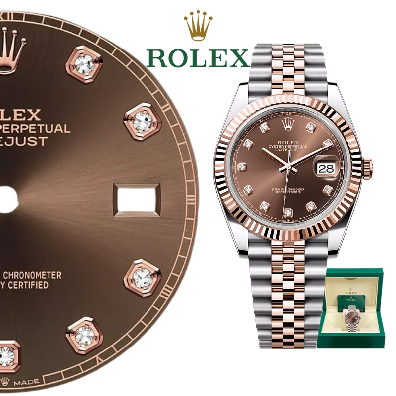 【100% ASLI】Jam Tangan Rolex pria Rolex Datejust Series m126331-0004 dial  41mm Chocolate Dial Automatic Men's Watch Date Display 18K Rose Gold Dial 