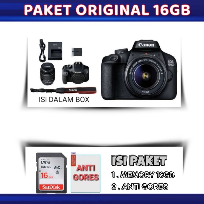 Jual PROMO CANON EOS 4000D WIFI PRODUK ORIGINAL 100% DAN GARANSI