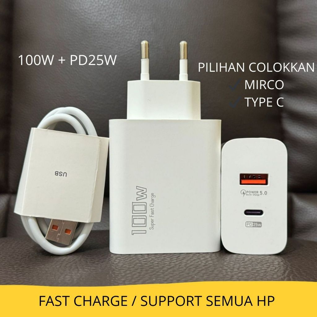 Jual 100W Charger fast charging + PD25W / fast charge 5.0 / kompatibel ...