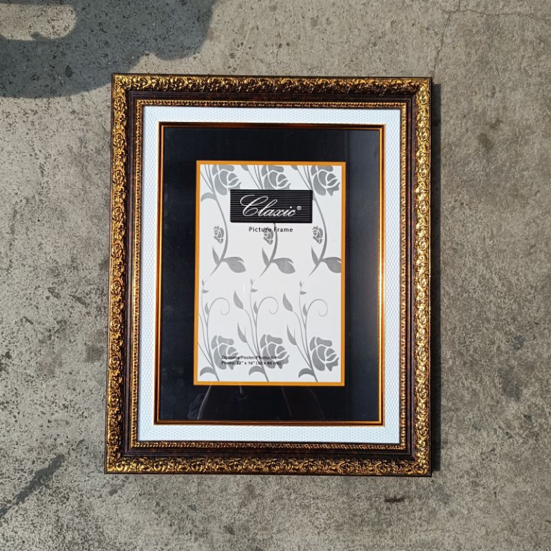Jual Bingkai frame pigura figura foto 12R/17R/30x40cm Linen motif 5cm ...