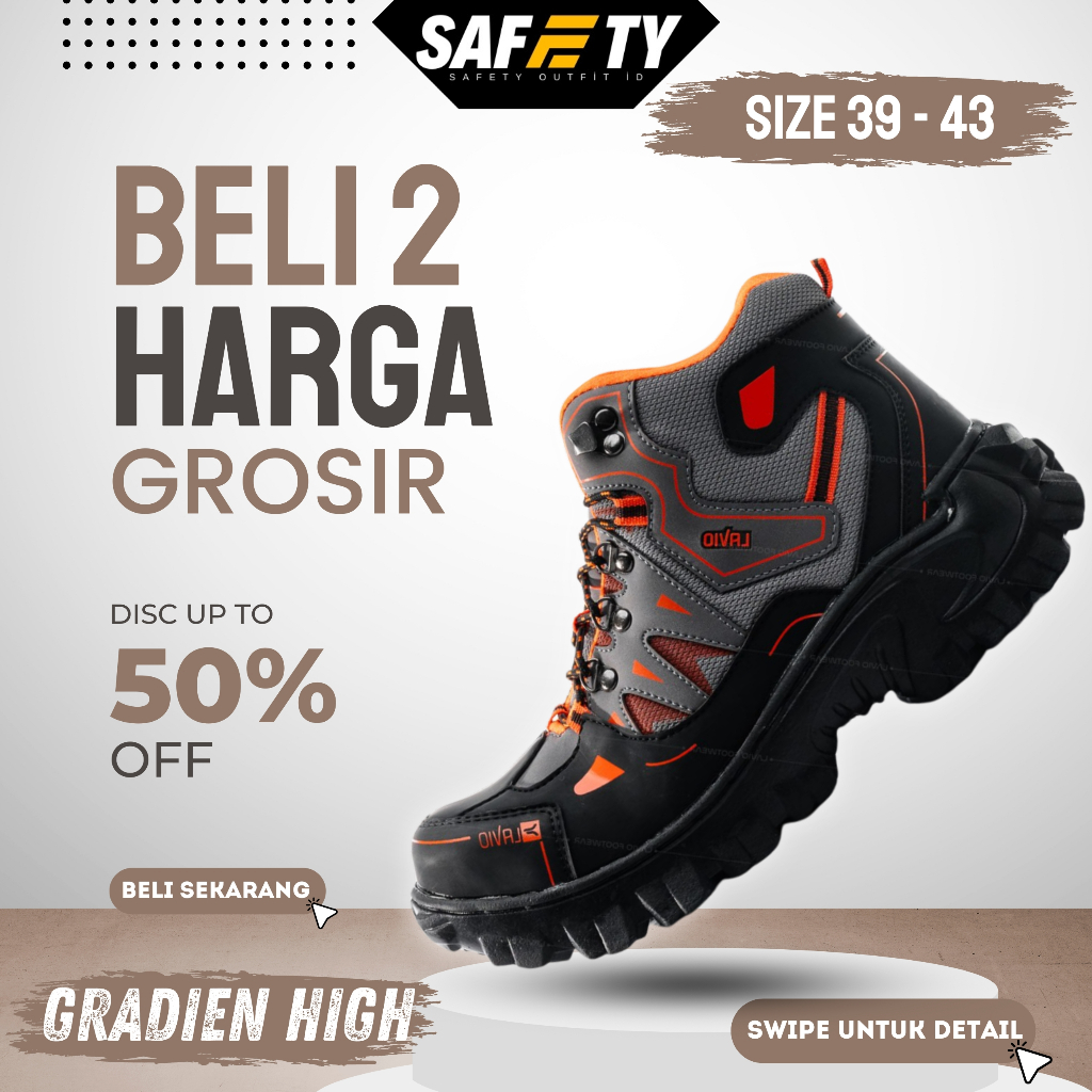 Jual Lavio Gradient Sepatu Safety Boots Ujung Besi Original Sepatu ...