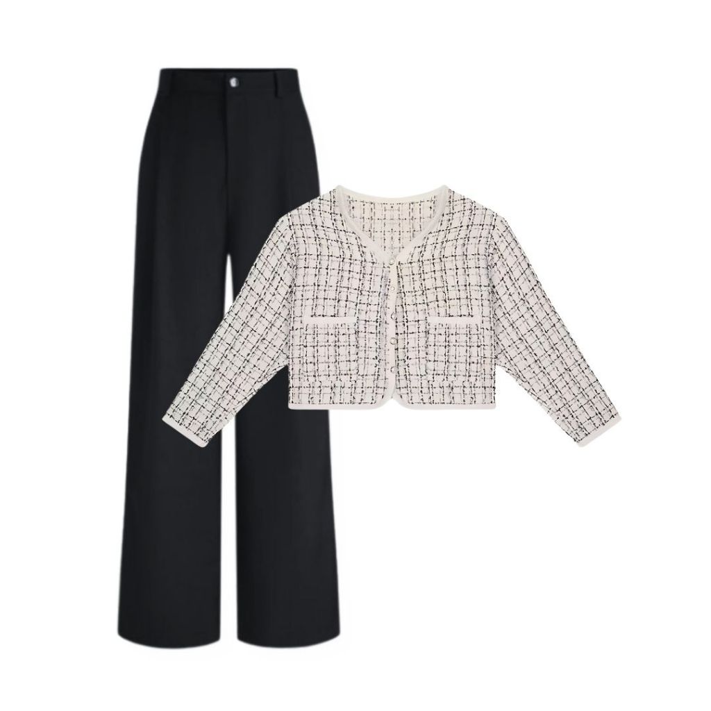 Jual One set 3in1 cardigan cardi kardigan rajut celana panjang hitam ...