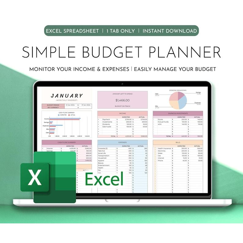 Jual Perencana Anggaran Excel Lembar Anggaran Bulanan Pelacak Anggaran