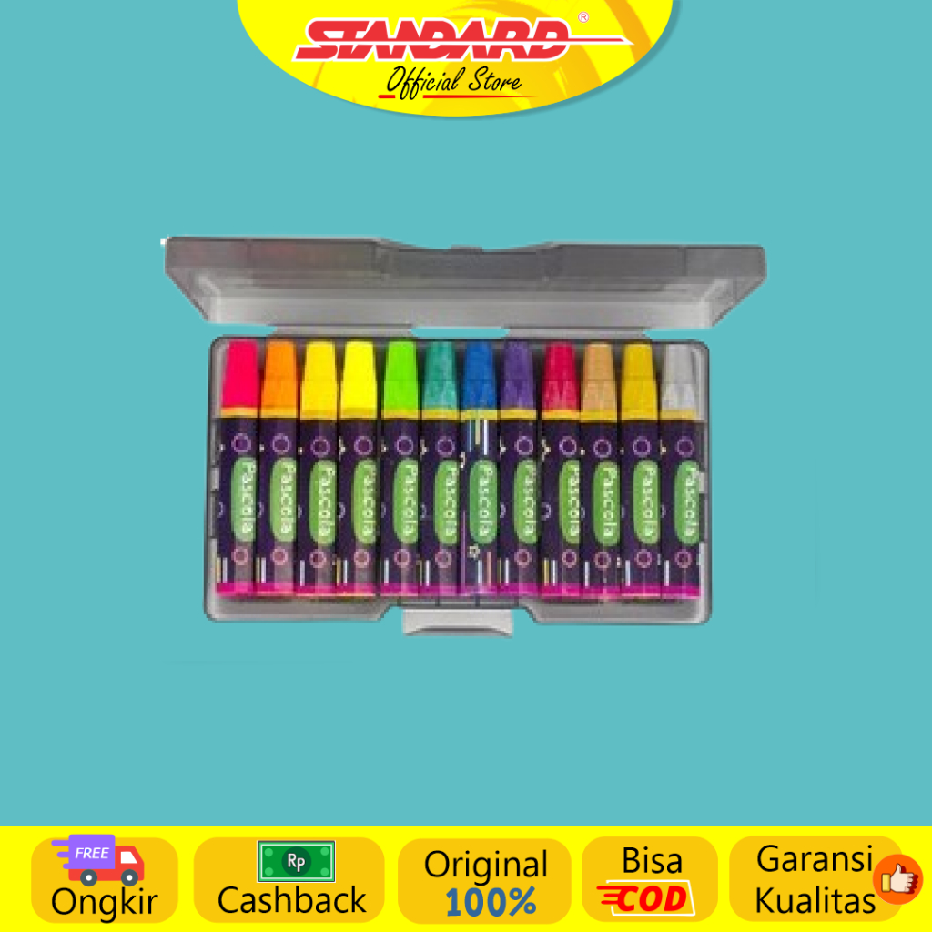 Standard - Pascola Oil Pastel Metalic 12 / Set ( Crayon / Pewarna / Coloring ) (3)