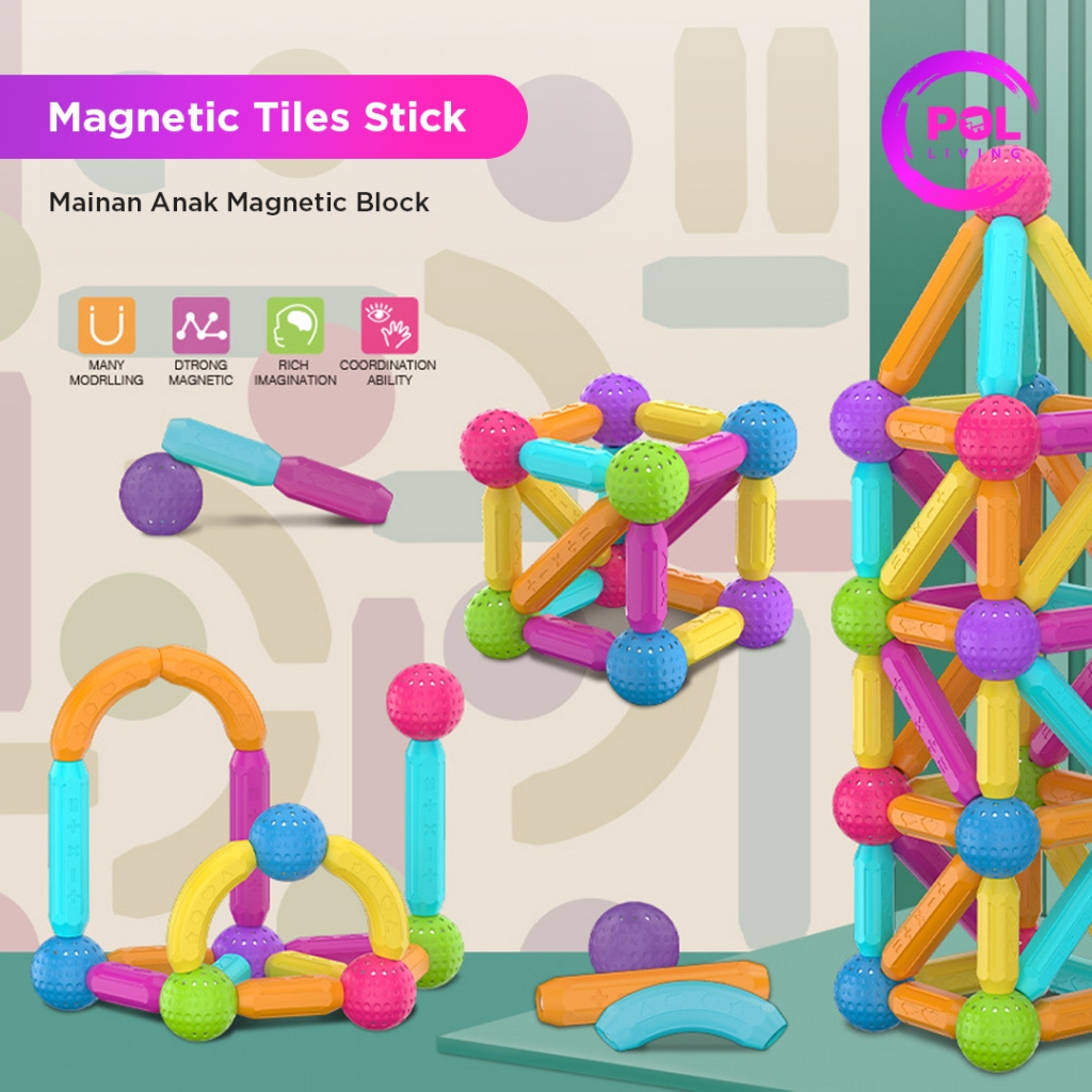 Jual [POL] COD Mainan Anak Block Tiles Stick