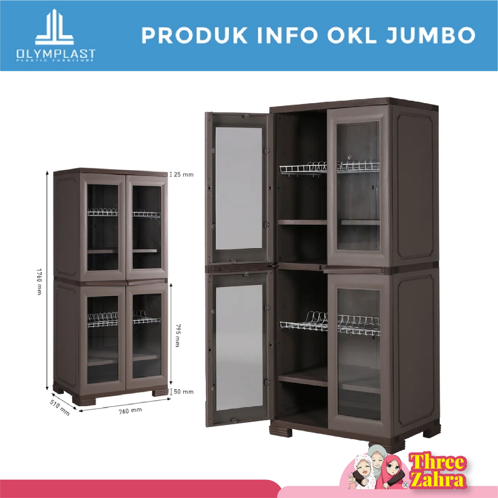 Jual OLYMPLAST RAK PIRING OKL JUMBO KITCHEN LOKER LEMARI DAPUR PLASTIK ...