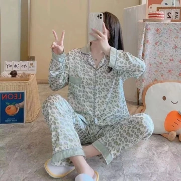 Baju Tidur Piyama Wanita Pp Satin Silk Adem Import Berkualitas Motif Kra Kancing Lima Lengan