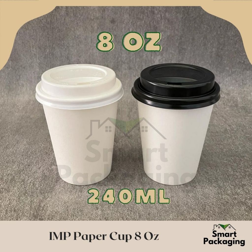 Jual [ISI 50 PCS] IMP Paper Cup 8 Oz / Gelas Kertas 240ml Sekali Pakai ...