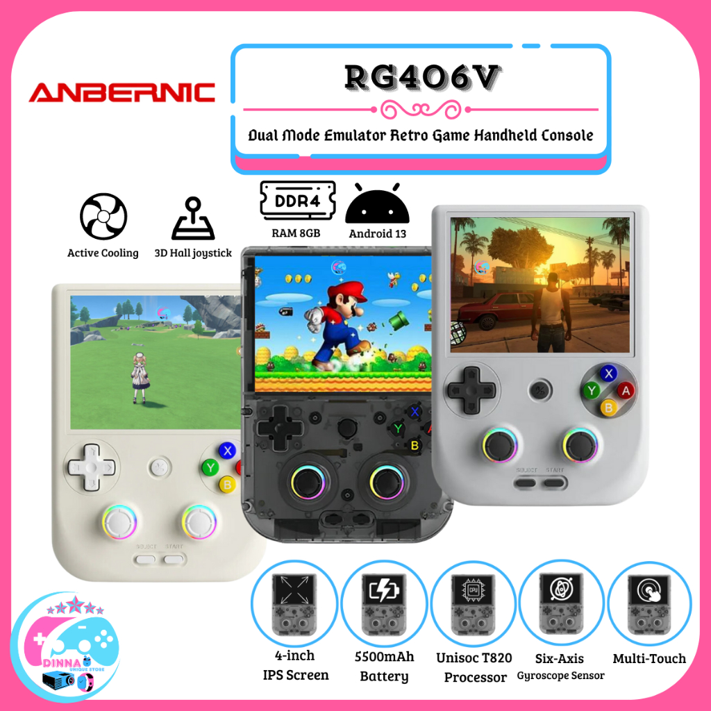 Jual ANBERNIC RG406V - Dual Mode Emulator Retro Game Handheld Console ...