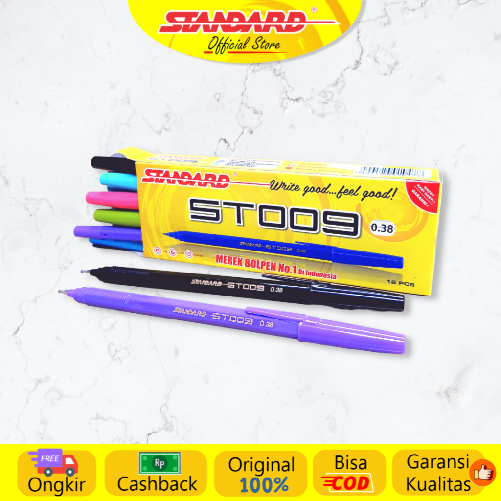Standard - Pulpen ST009 Ceramic Ball 0.38 / 0.5  ( Alat Tulis / Pen / Ballpoint / Pena ) (8)