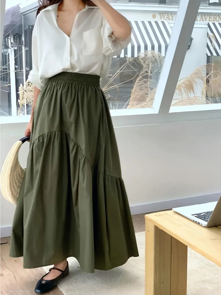 Jual IVY - Rok Korean Style Panjang - Rok Wanita Hitam - Rok Putih ...