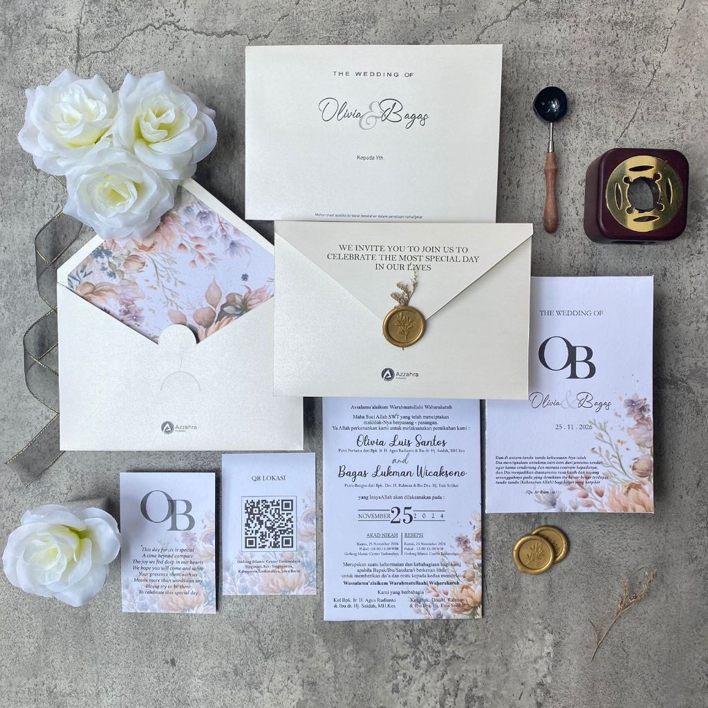 Jual Undangan Pernikahan Hard Cover Mewah aesthetic Amplop Silver ...