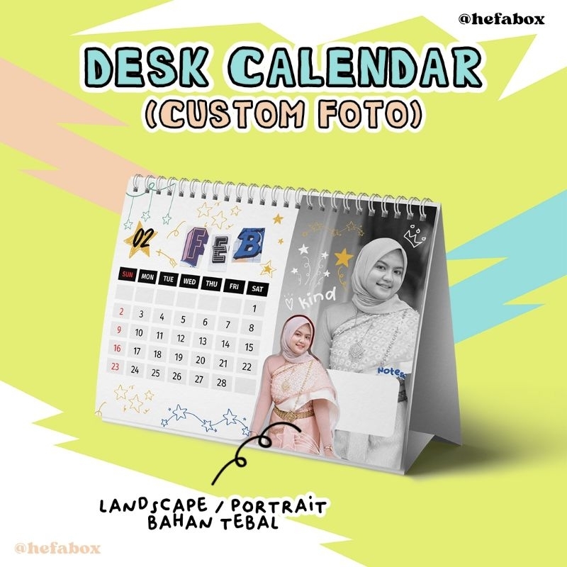 Jual Desk Calendar Custom Kalender Meja | [hefabox] | Shopee Indonesia