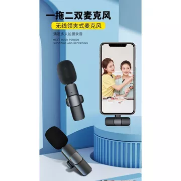 Microphone Wireless Clip On Vlog K9 2 Mic Portable (Jaya Acc)