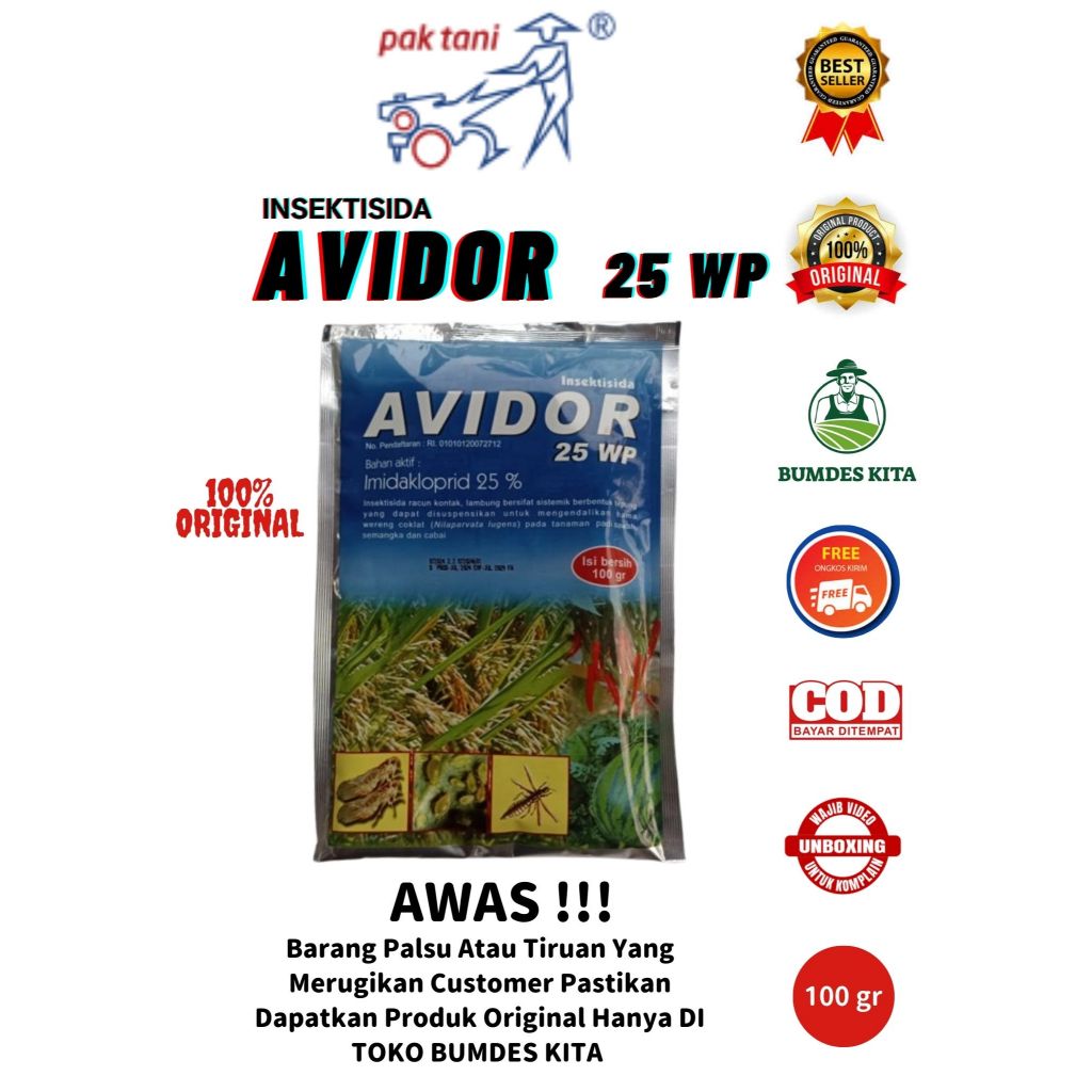 Jual Insektisida AVIDOR 25WP - 100 Gram Obat Racun Hama Kutu Kutuan ...