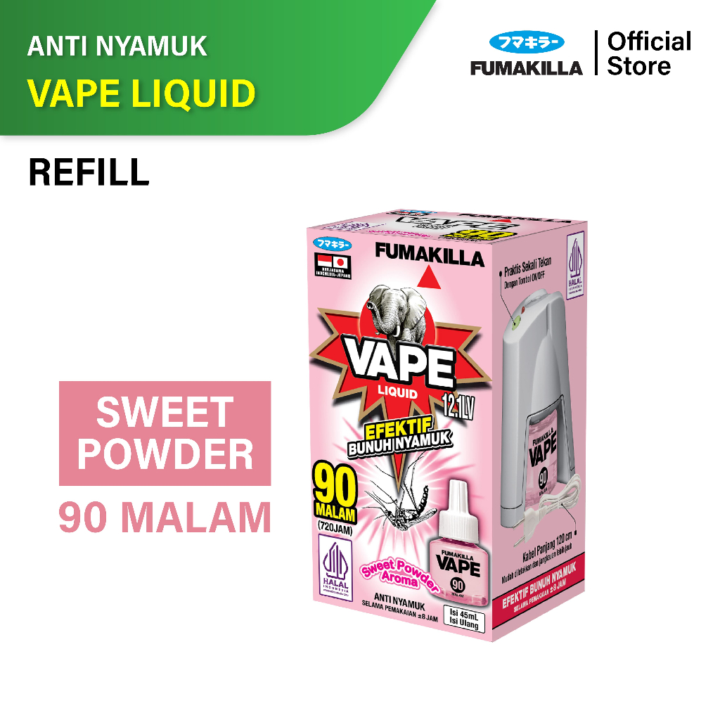Jual Fumakilla Vape Refill 90 Malam Obat Nyamuk Sweet Powder 45ml