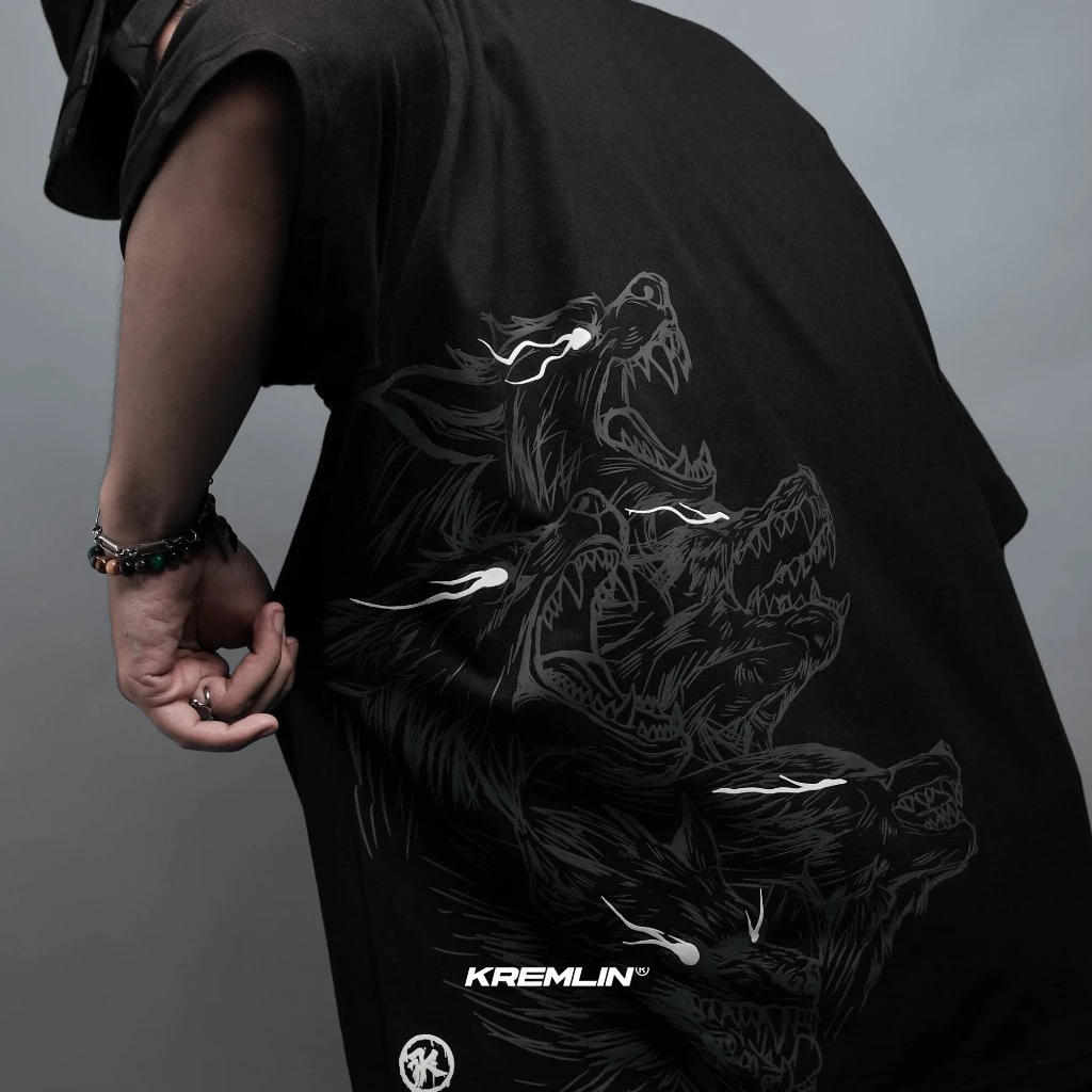 KREMLIN Oversize T-Shirt Black Glow in The Dark Premium Streetwear - Kaos Oversize