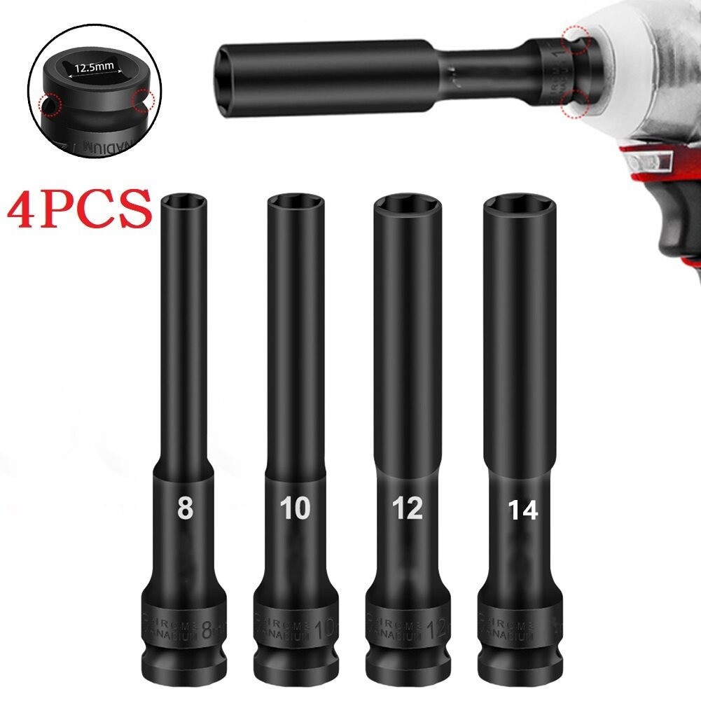 Jual 4PCS 130MM Extra Panjang Mata Kunci Shock Impact High Torque 1/2 ...