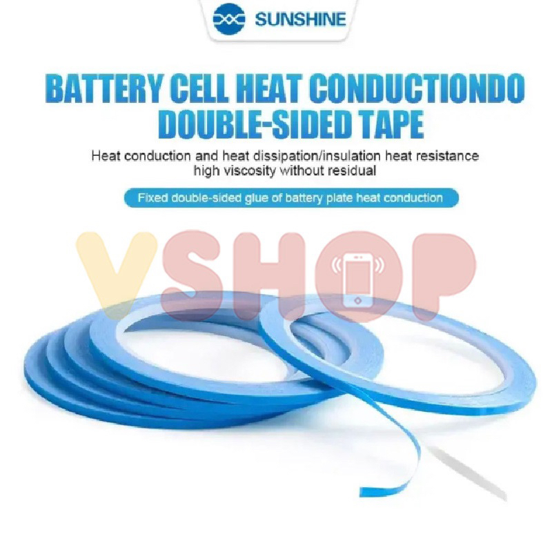 Jual DOUBLE TAPE BLUE SUNSHINE STICKER FOR BATERAI THERMAL BATTERY